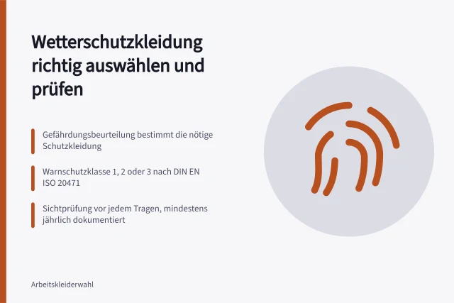Warnschutz-Regenjacke mit Reflexstreifen bei Regen auf der Baustelle. Wetterschutzkleidung Checkliste für Außenarbeitsplätze