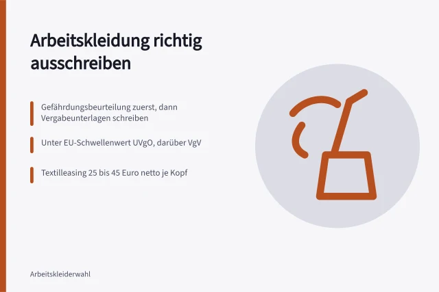 Karte zur Ausschreibung von Arbeitskleidung in Industrie und Produktion. Wie Sie Arbeitskleidung für Industrie und Produktion richtig ausschreiben