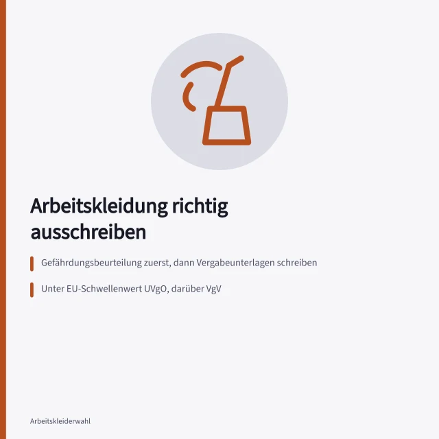 Karte zur Ausschreibung von Arbeitskleidung in Industrie und Produktion. Wie Sie Arbeitskleidung für Industrie und Produktion richtig ausschreiben